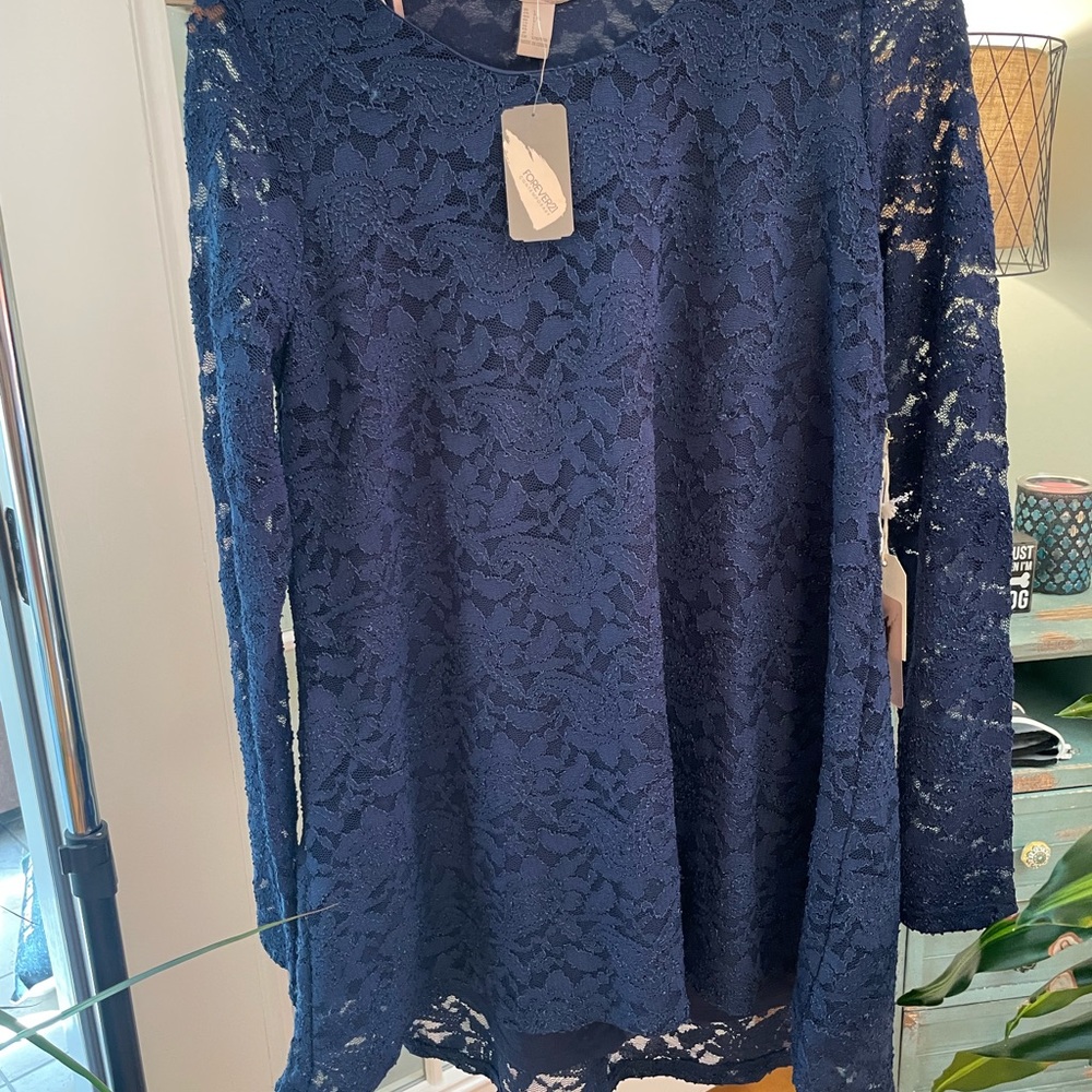Navy blue lace dress